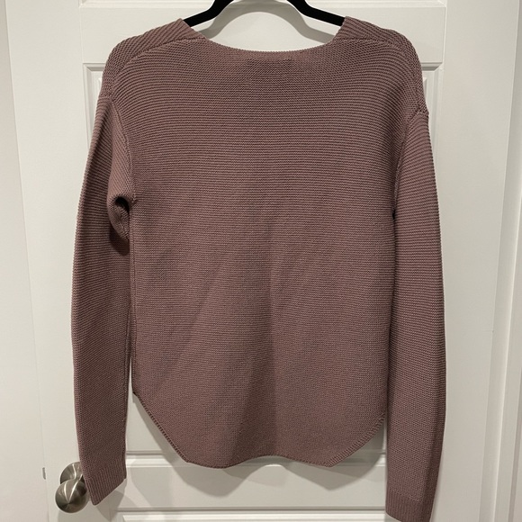 Aritzia Wilfred Free Mauve Italian Merino Wool Knit Wolter Sweater XXS - Picture 2 of 4